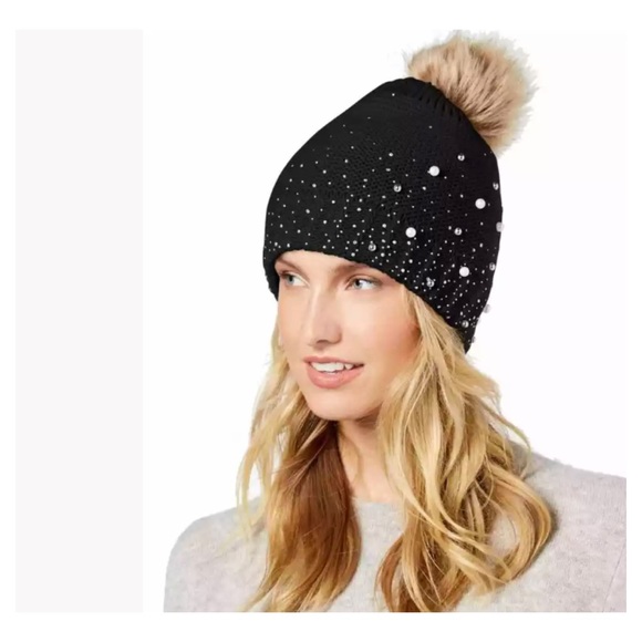 INC International Concepts Accessories - INC shine like the night pom beanie